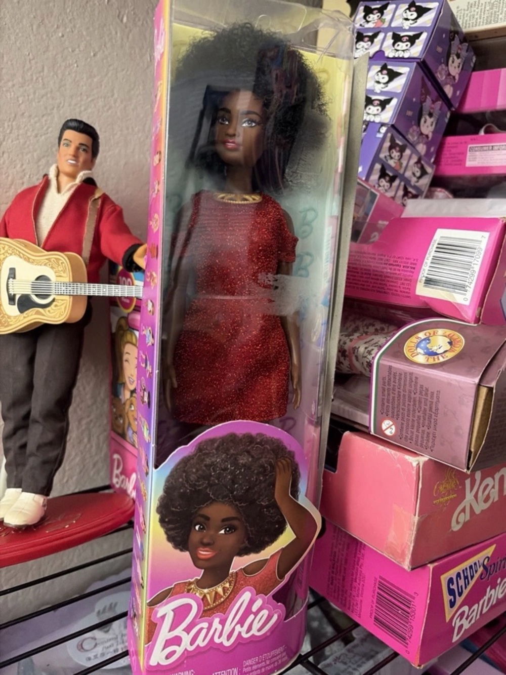 Mattel Barbie Fashionistas Doll #221 Natural Black Hair Red Dress & Accessories